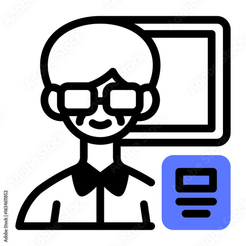 This Teacher icon is suitable for College, School, Education, etc.