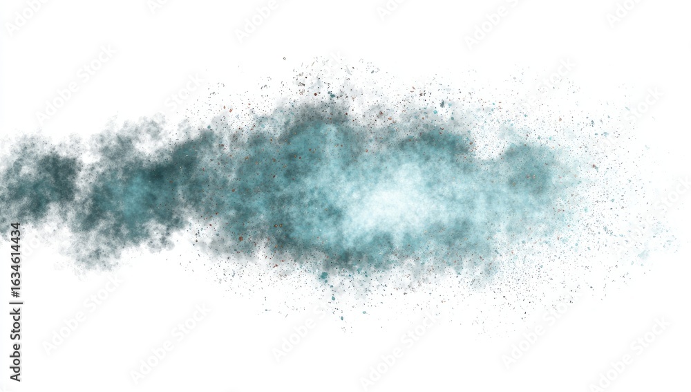Fototapeta premium Abstract teal and gray splatter on white background