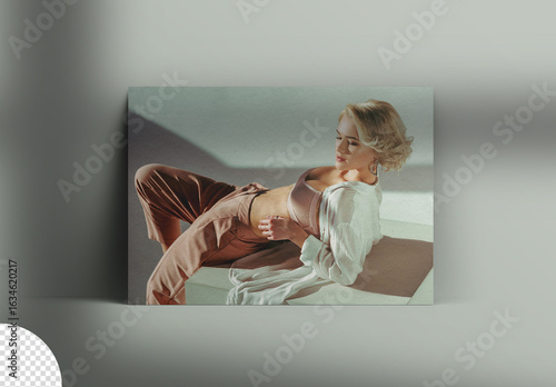 Horizontal Stationery Photo Invitation Greeting Card Mockup