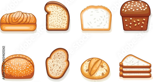 Variety of bread illustrations
