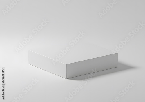 Vertical white cardboard box on a light background. Clean, minimal packaging mockup for branding, product design, or e-commerce presentations.