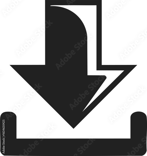 Download icon, arrow symbol, data transfer, file sharing, upward movement, digital download indication, user interface element, technology graphic, online access visual
