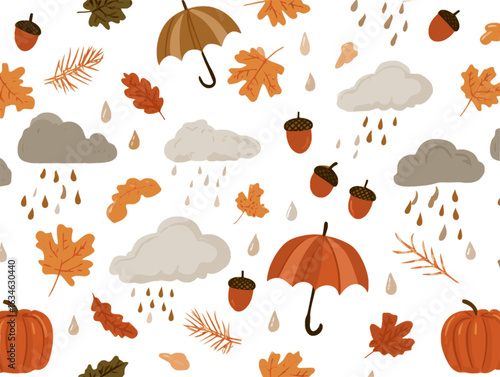  Cozy Autumn Rainy Day Icons – Flat Vector