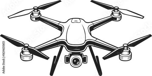 Drone, quadcopter, aerial vehicle, remote-controlled helicopter, flying machine, technology illustration, UAV design, aviation art, transport device, innovative gadget