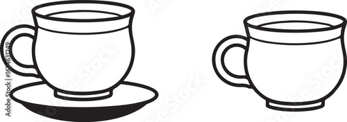 tea cup icon set