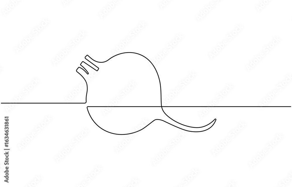Fototapeta premium Beetroot in continuous line art drawing style, icon.