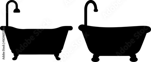 Bathtub black silhouettes set, Set of bathtub, bathtub collections, Vector of bathtub, bathtub silhouette, bathtub isolated on white background