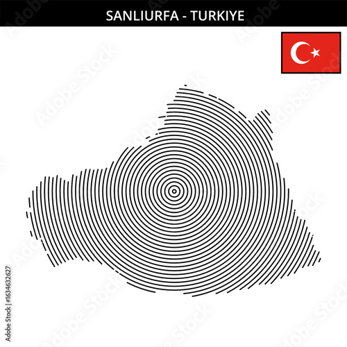 Geographical city maps featuring flags and outlines of regions