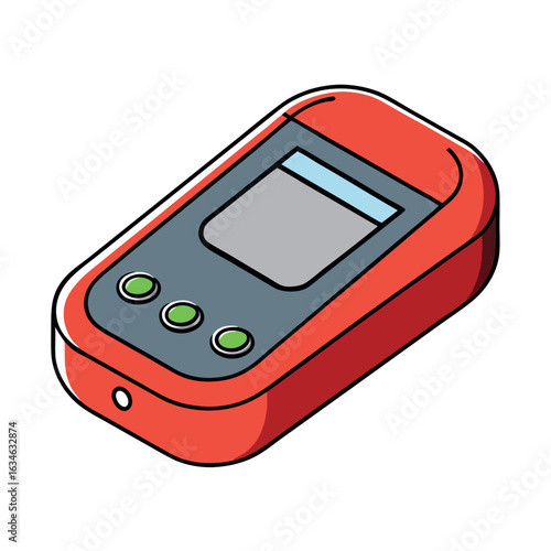 Modern digital stud finder design in red and gray with a stylized s