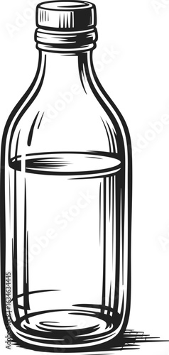 Glass bottle, reusable container, vintage water vessel, eco-friendly storage, classic design for home or beverage use