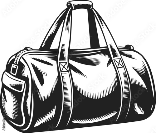 Gym bag, duffel bag, sports tote, workout gear carrier, travel baggage, fitness equipment storage