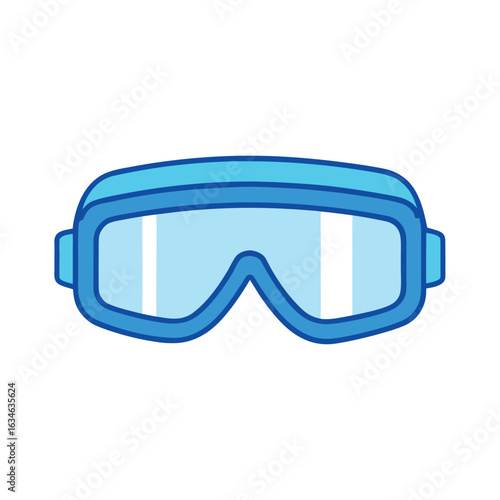 Transparent goggles with blue frame border design