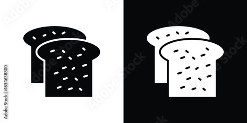 White bread icon, simple flat style. for ui or ux designs
