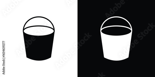 Water bucket icon, simple flat style. for ui or ux designs