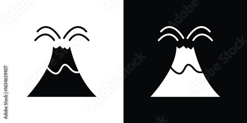 Volcano eruption icon, simple flat style. for ui or ux designs
