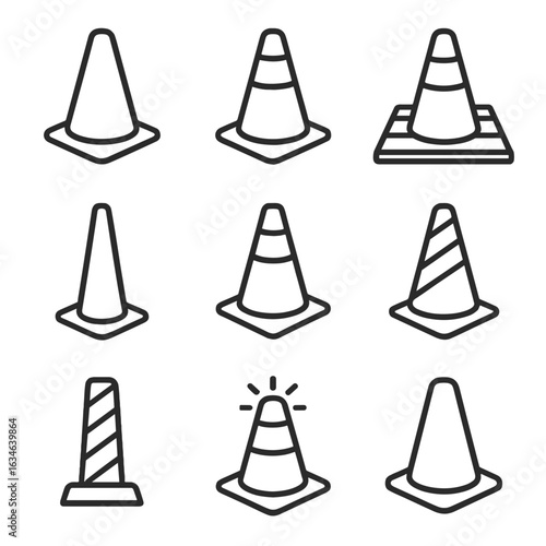 Vector hazard marker construction temporary wrap rubber icons crosswalk icon cone traffic