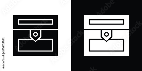Treasure chest icon, simple flat style. for ui or ux designs
