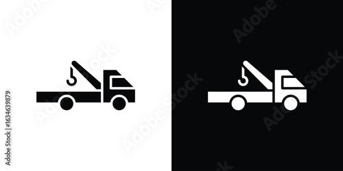 Tow truck icon, simple flat style. for ui or ux designs