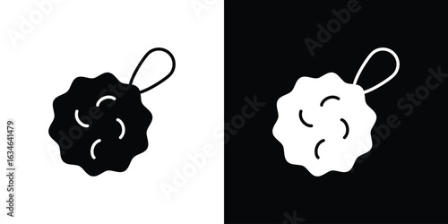 Shower sponge ball icon, simple flat style. for ui or ux designs
