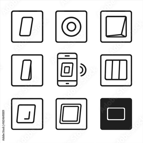 Switch light smart edge wall rocker home vector angled icon icons