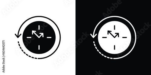 Rewind time icon, simple flat style. for ui or ux designs