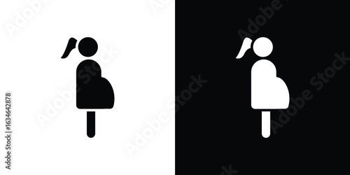 Pregnant woman icon, simple flat style. for ui or ux designs