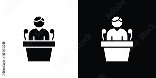 Politician speaker icon, simple flat style. for ui or ux designs