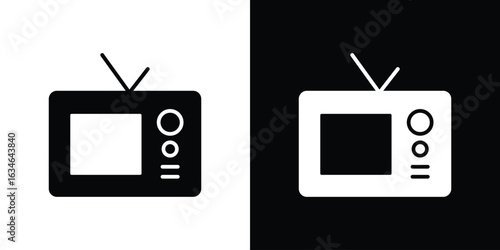 Old television icon, simple flat style. for ui or ux designs