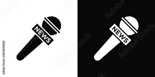 News microphone icon, simple flat style. for ui or ux designs