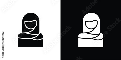Muslim woman icon, simple flat style. for ui or ux designs