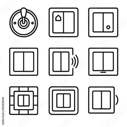 Automation vector status switch modern light tiled control icon backlight wall