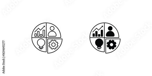 Segmentation set icon with white background vector stock illustration