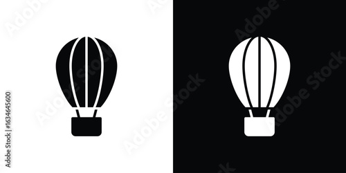 Hot air balloon icon, simple flat style. for ui or ux designs