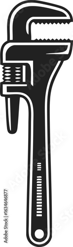 Pipe wrench, adjustable spanner, plumbing tool, mechanical equipment for tightening and loosening pipes and fittings