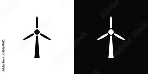 Eolic energy icon, simple flat style. for ui or ux designs