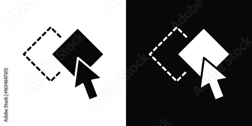 Drag and drop icon, simple flat style. for ui or ux designs