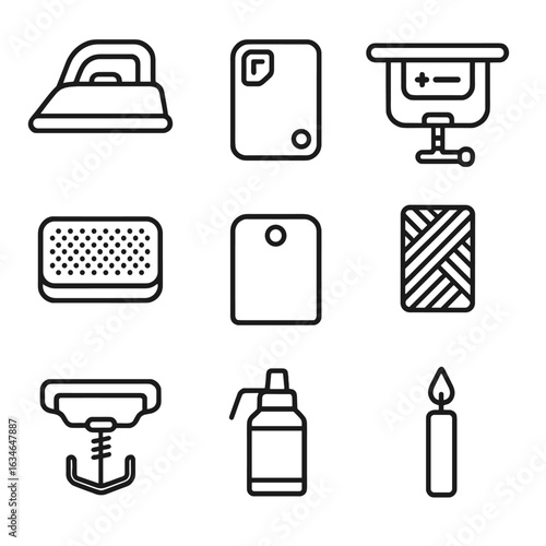 Clamp iron icon tools ski vector edge tuning retainer sharpener scraper candle