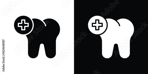 Dental care icon, simple flat style. for ui or ux designs