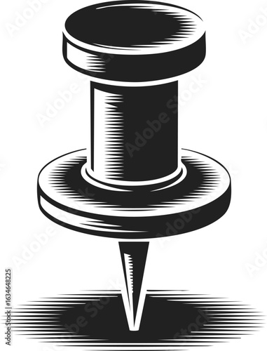 Pushpin, thumbtack, office fastener, stationery tool used for attaching papers or notes, ideal for office settings and craft projects