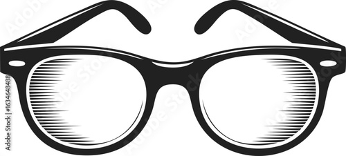 Reading glasses, optical lenses, eyewear tool, spectacles for vision correction, accessory for readers, vintage engraved design for stylish presentation