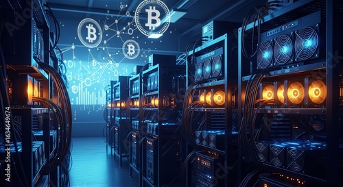 Cryptocurrency Mining Farm with High-Performance GPU Rigs

