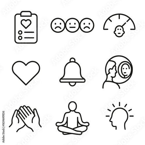 Mirror vector daily reflective symbol peace icon icons mindful rating mood emotional