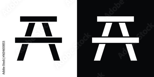 Camping table icon, simple flat style. for ui or ux designs