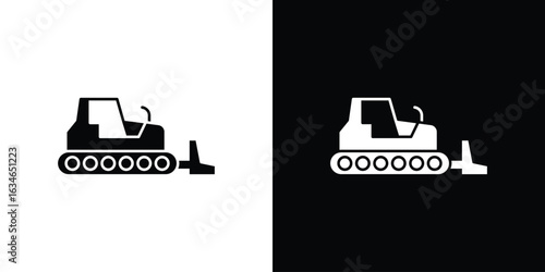 Bulldozer icon, simple flat style. for ui or ux designs
