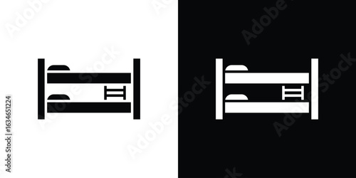 Bunk bed icon, simple flat style. for ui or ux designs