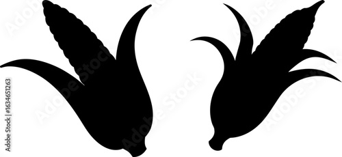 Corn cob black silhouettes set, Set of corn cobs, corn cob collections, Vector of corn cob, corn cob silhouette, corn cob isolated on white background