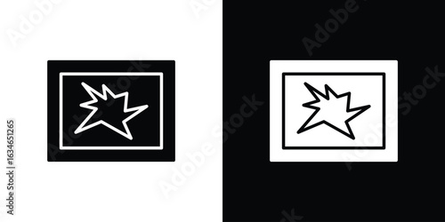 Broken window icon, simple flat style. for ui or ux designs