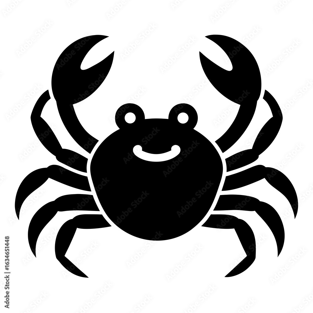 Fototapeta premium crab icon vector silhouette 