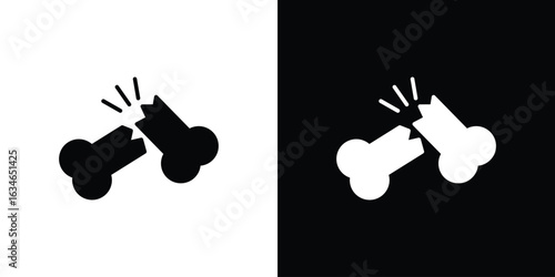 Broken bone icon, simple flat style. for ui or ux designs
