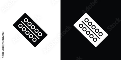 Blister drug pack icon, simple flat style. for ui or ux designs
